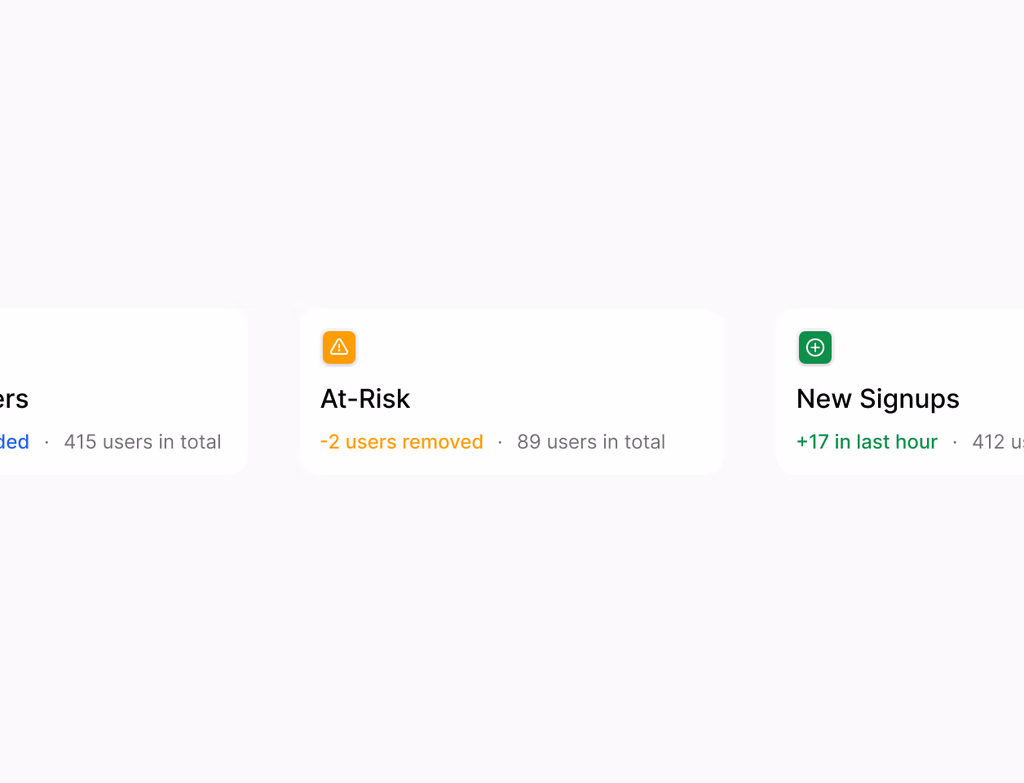 A dynamic dashboard with AI-suggested high-value customer segments, showing contact, company, and behavioral data filters and cross-channel activation options.