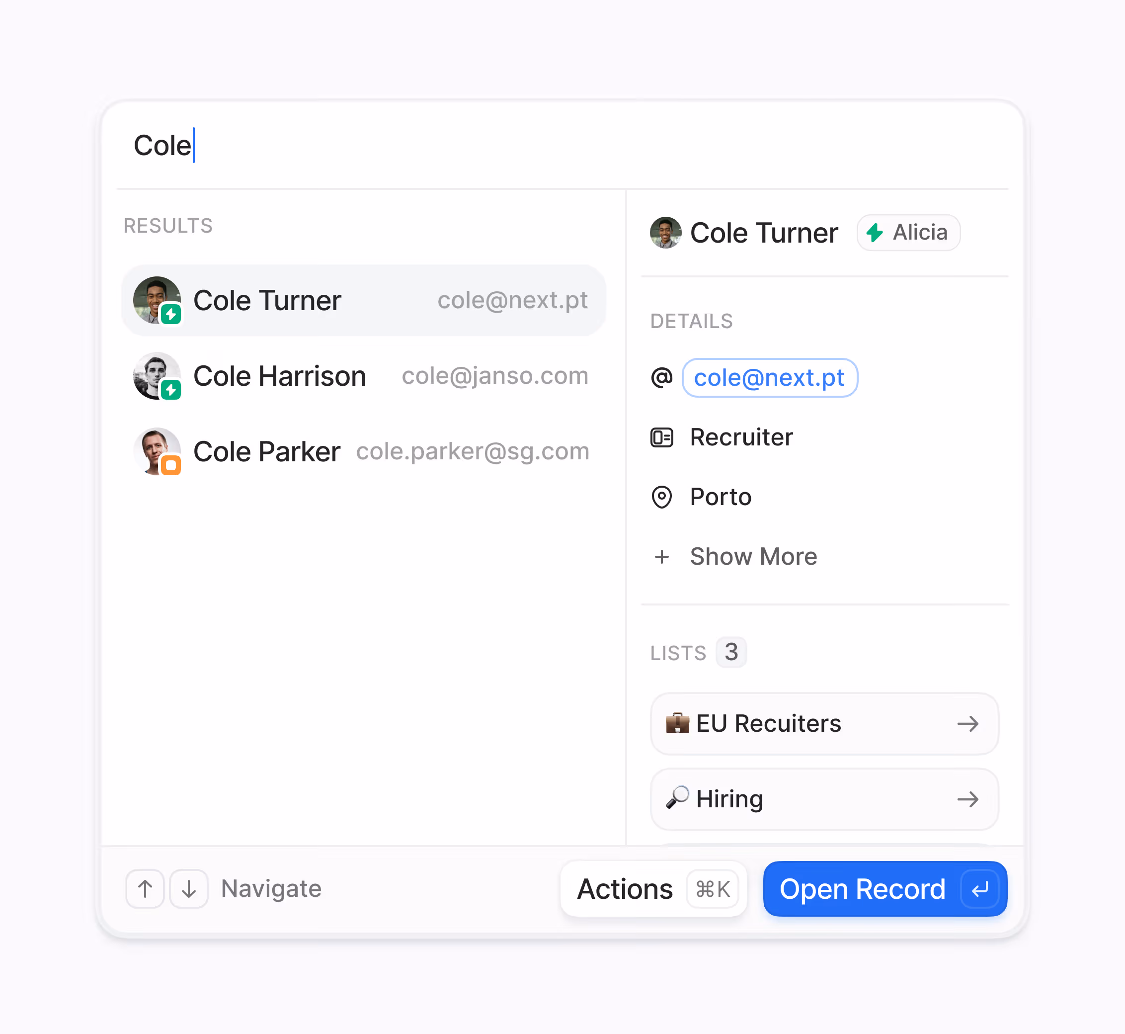 A dashboard showing various saved views, with options to share them or set defaults for team access.
