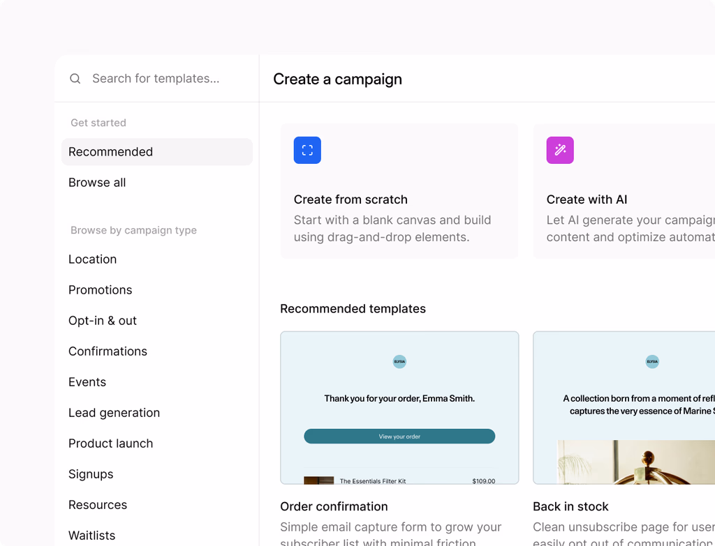 Mockup of a blog post editor with SEO guidance, CTA form options, and a CRM dashboard view.