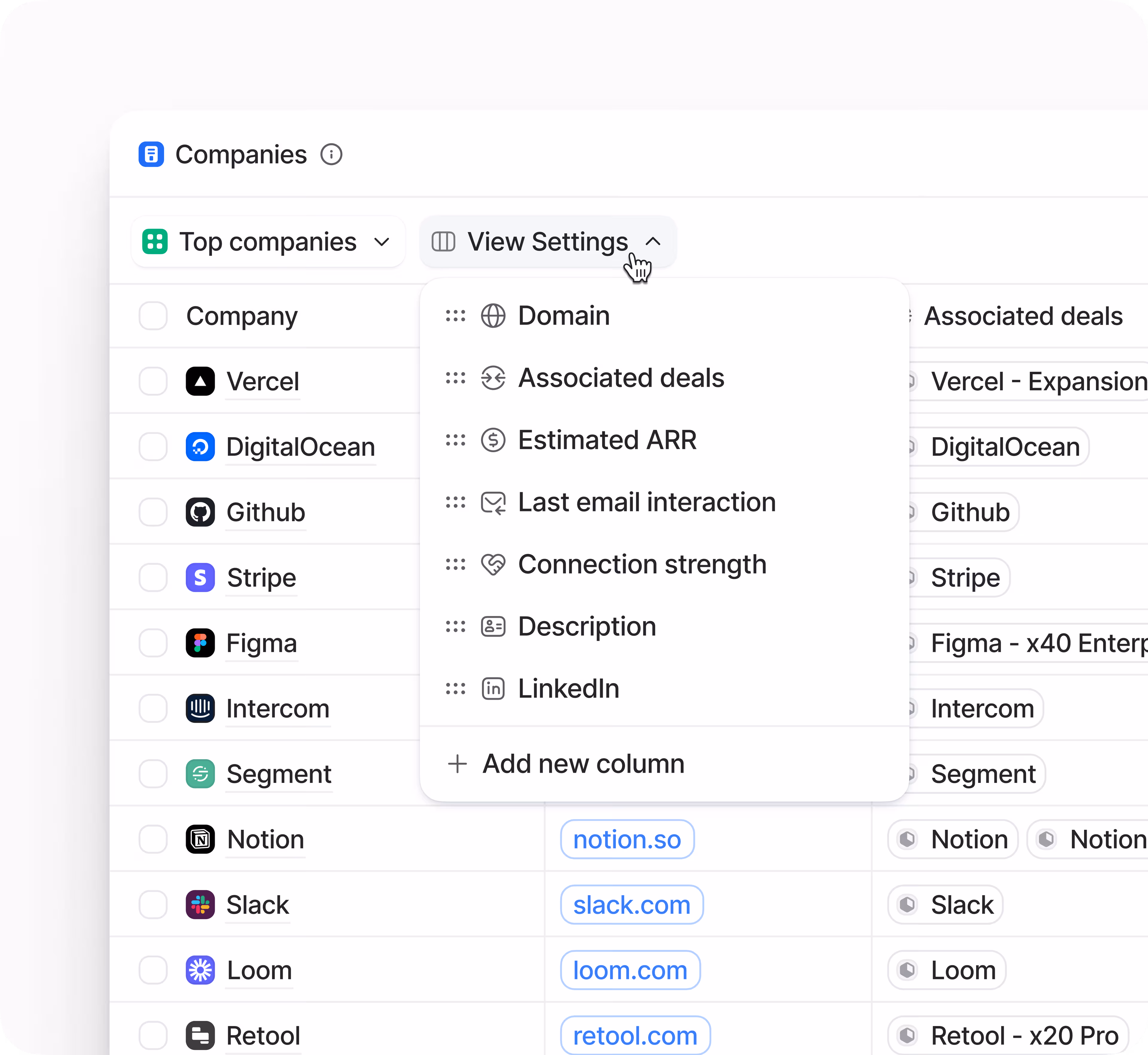 A dashboard showing various integrated apps, two-way synced data, shared inboxes, and user management features.