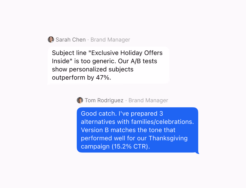 A clean dashboard showing an AI chat interface providing instant answers from a knowledge base, handling requests and escalating when needed.