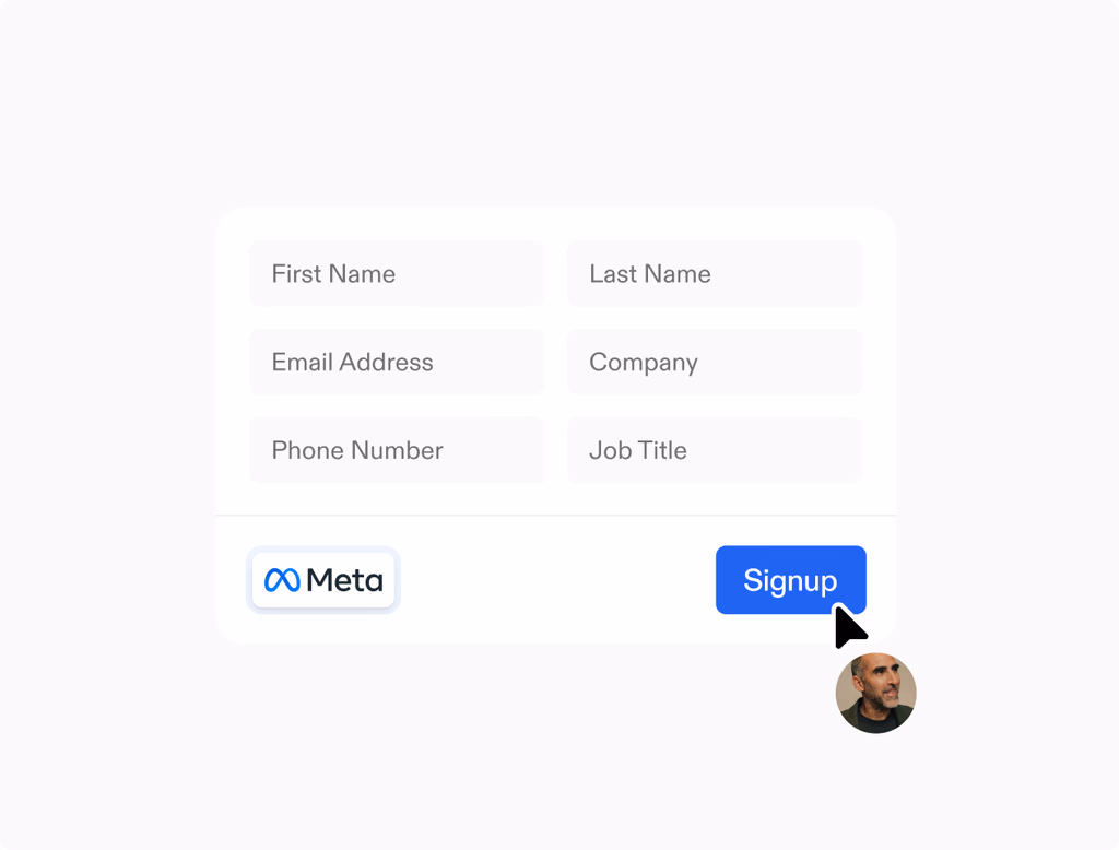 A UI mockup of a form with fewer, pre-filled fields, showing a higher completion rate, visualizing shorter forms and higher conversions.